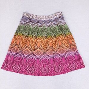 Joseph A. Multicolor A-Line Stretch Skirt Size 10 Boho Festival Retro Chic